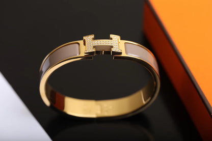 [Charm Aries Jewelry]H BRACELET GOLD DIAMOND
