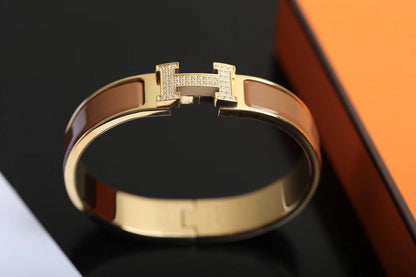 [Charm Aries Jewelry]H BRACELET GOLD DIAMOND
