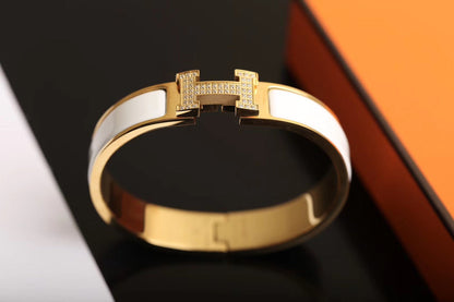[Charm Aries Jewelry]H BRACELET GOLD DIAMOND