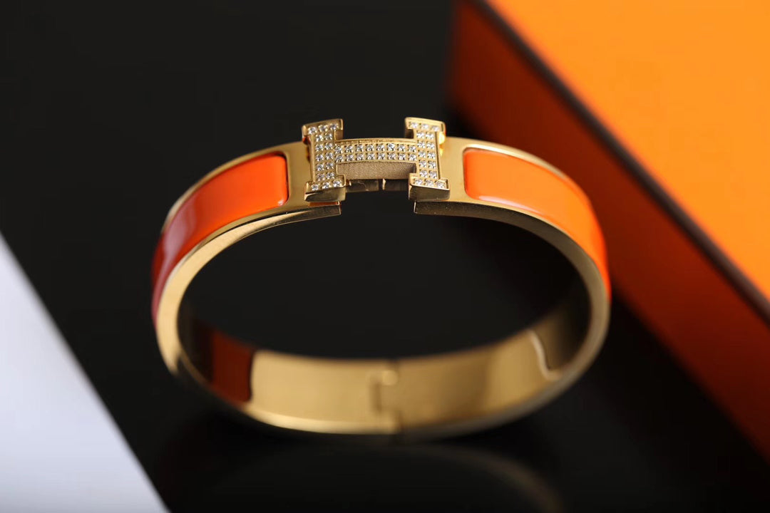 [Charm Aries Jewelry]H BRACELET GOLD DIAMOND