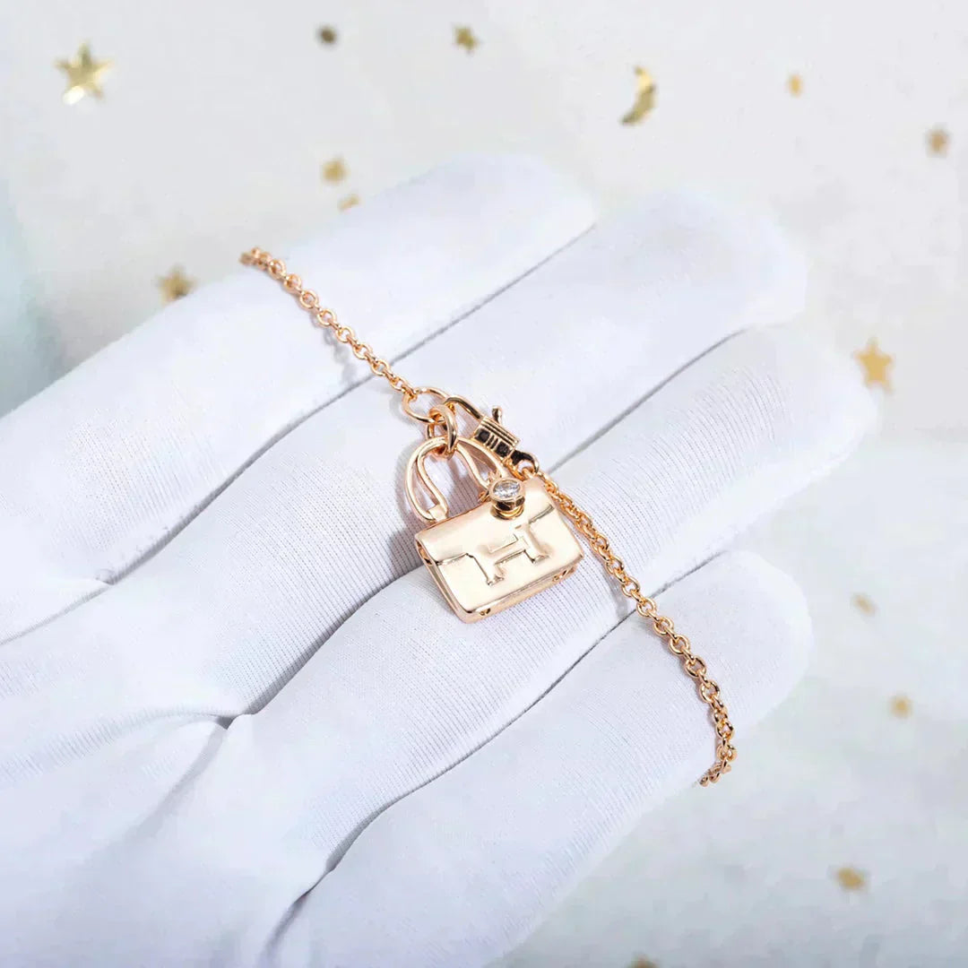 [Charm Aries Jewelry]AMULETTE PEDANT ROSE GOLD NECKLACE