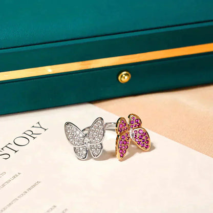 [Charm Aries Jewelry]TWIN BUTTERFLY DIAMOND RING