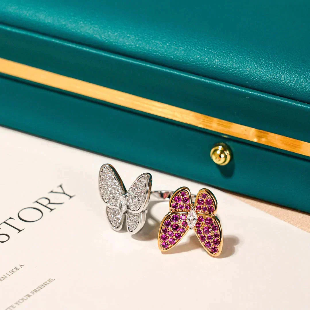 [Charm Aries Jewelry]TWIN BUTTERFLY DIAMOND RING