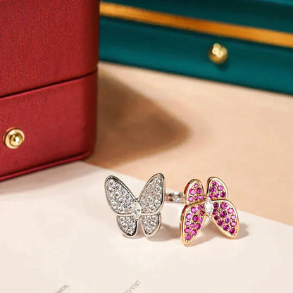 [Charm Aries Jewelry]TWIN BUTTERFLY DIAMOND RING