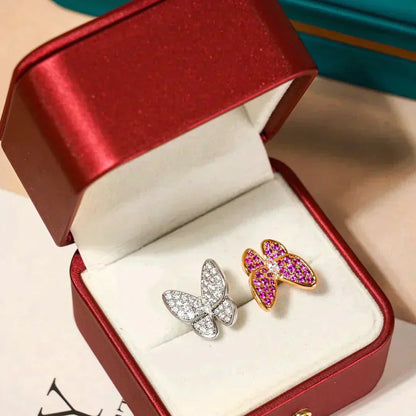 [Charm Aries Jewelry]TWIN BUTTERFLY DIAMOND RING