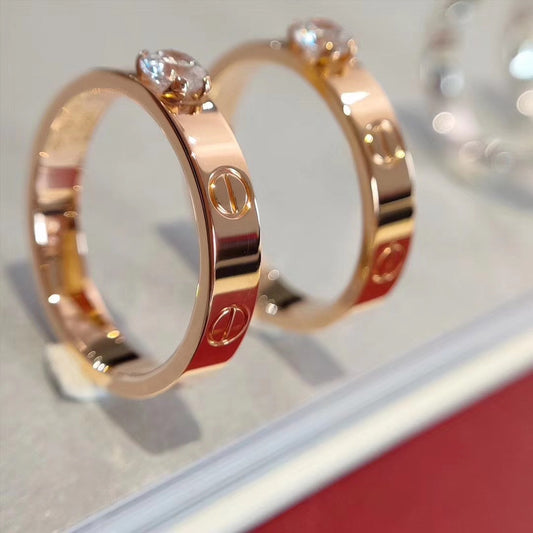 [Charm Aries Jewelry]LOVE RING 3.6MM 1 BIG DIAMOND