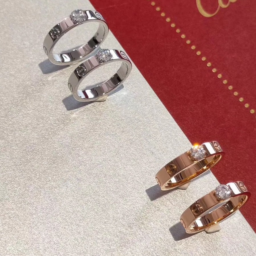 [Charm Aries Jewelry]LOVE RING 3.6MM 1 BIG DIAMOND