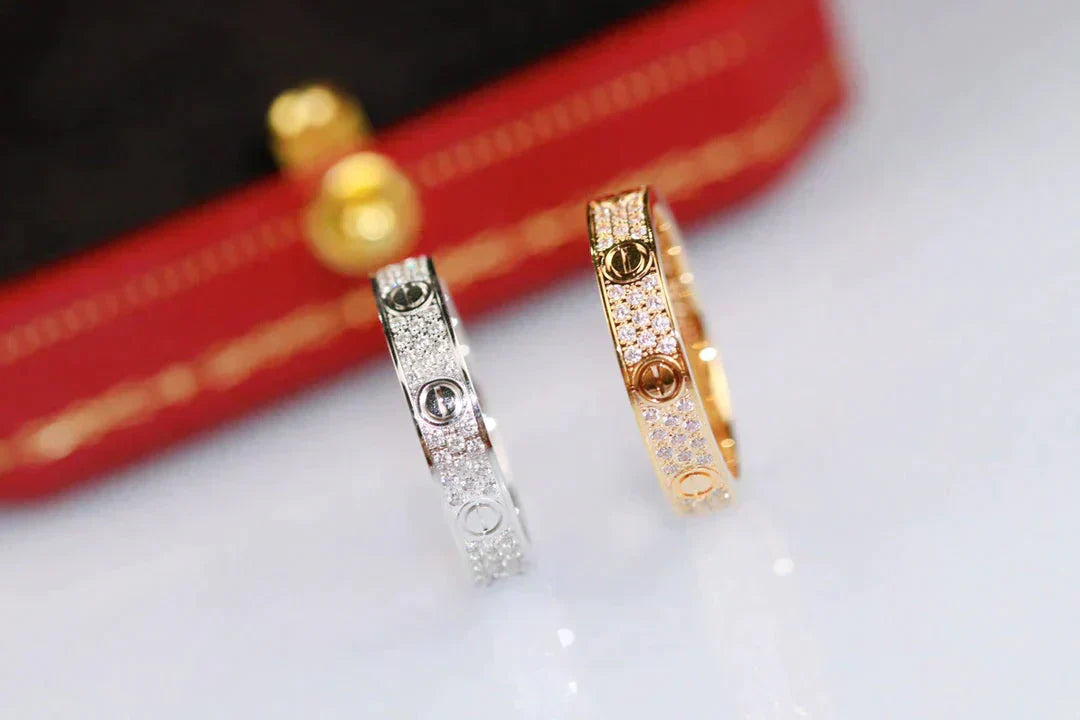 [Charm Aries Jewelry]LOVE RING 3.6MM DIAMOND PAVED