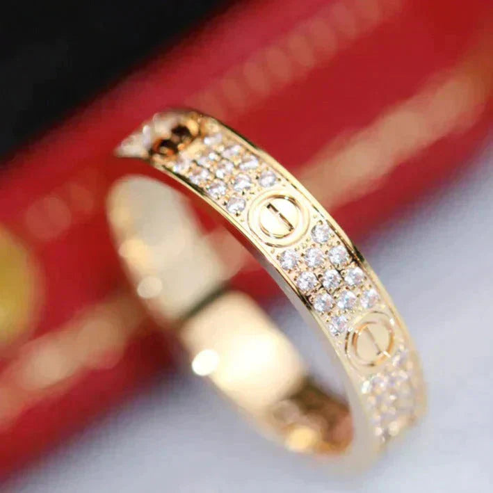 [Charm Aries Jewelry]LOVE RING 3.6MM DIAMOND PAVED