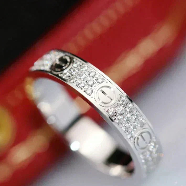 [Charm Aries Jewelry]LOVE RING 3.6MM DIAMOND PAVED