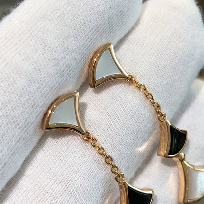 [Charm Aries Jewelry]DREAM EARRINGS 3 MOTIFS ONYX MOP PINK GOLD