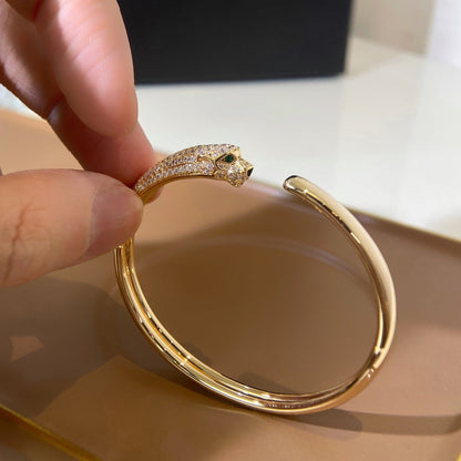 [Charm Aries Jewelry]PANTHERE GOLD DIAMOND OPEN BRACELET