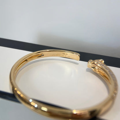 [Charm Aries Jewelry]PANTHERE GOLD DIAMOND OPEN BRACELET