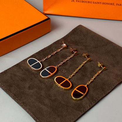 [Charm Aries Jewelry]CHAINE VERSO BLACK CERAMIC EARRINGS