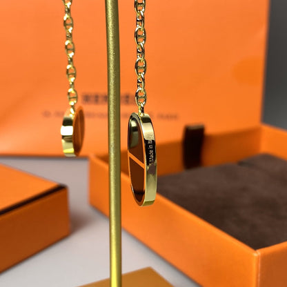 [Charm Aries Jewelry]CHAINE VERSO BLACK CERAMIC EARRINGS