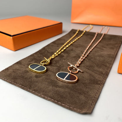[Charm Aries Jewelry]CHAINE VERSO BLACK CERAMIC NECKLACE