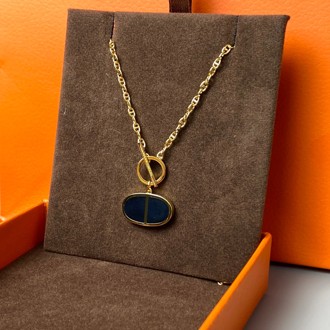 [Charm Aries Jewelry]CHAINE VERSO BLACK CERAMIC NECKLACE