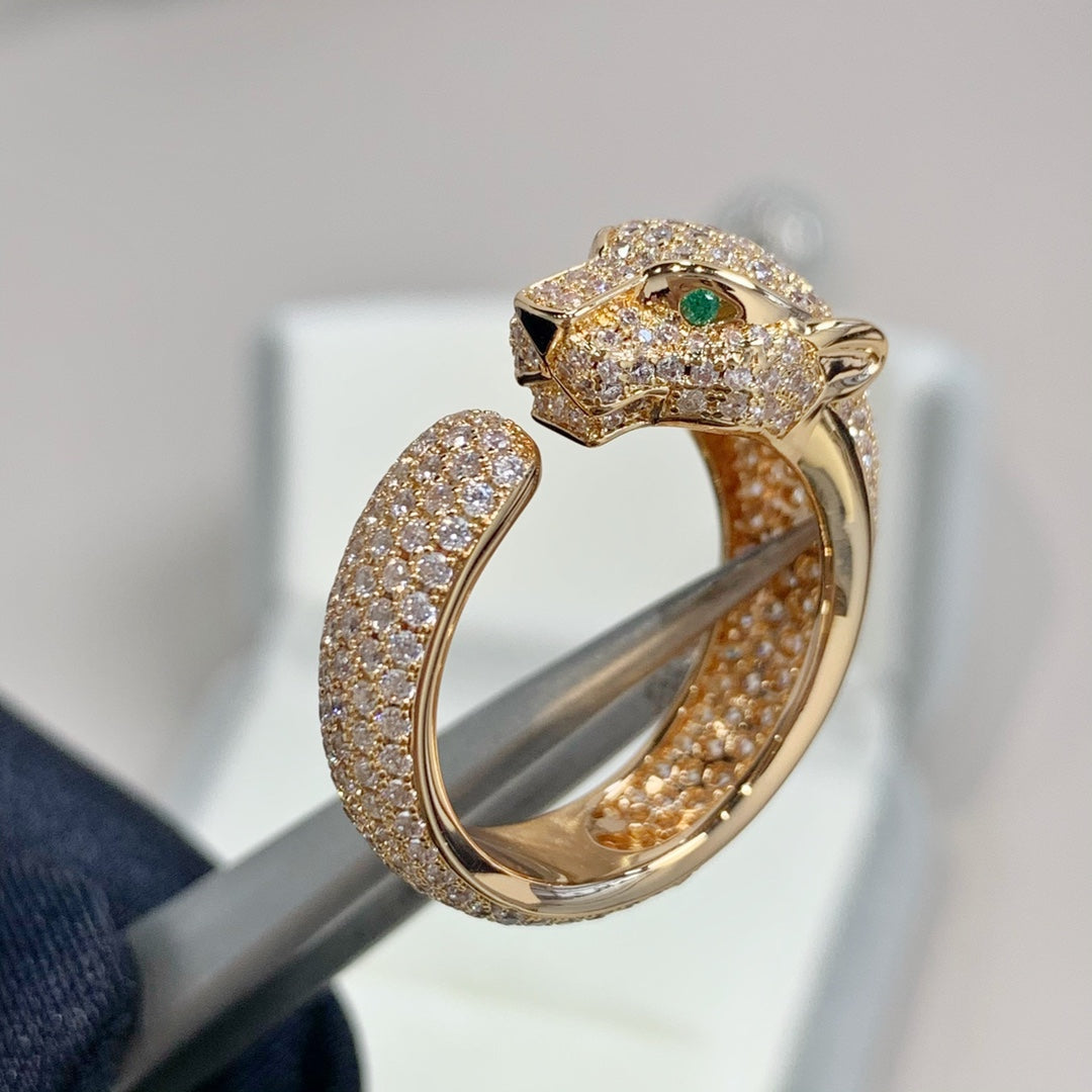 [Charm Aries Jewelry]PANTHERE PINK GOLD DIAMOND RING
