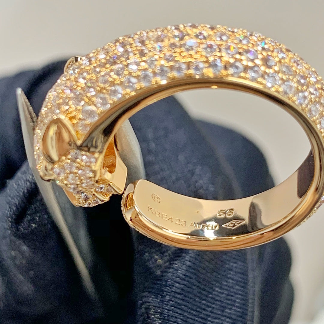 [Charm Aries Jewelry]PANTHERE PINK GOLD DIAMOND RING