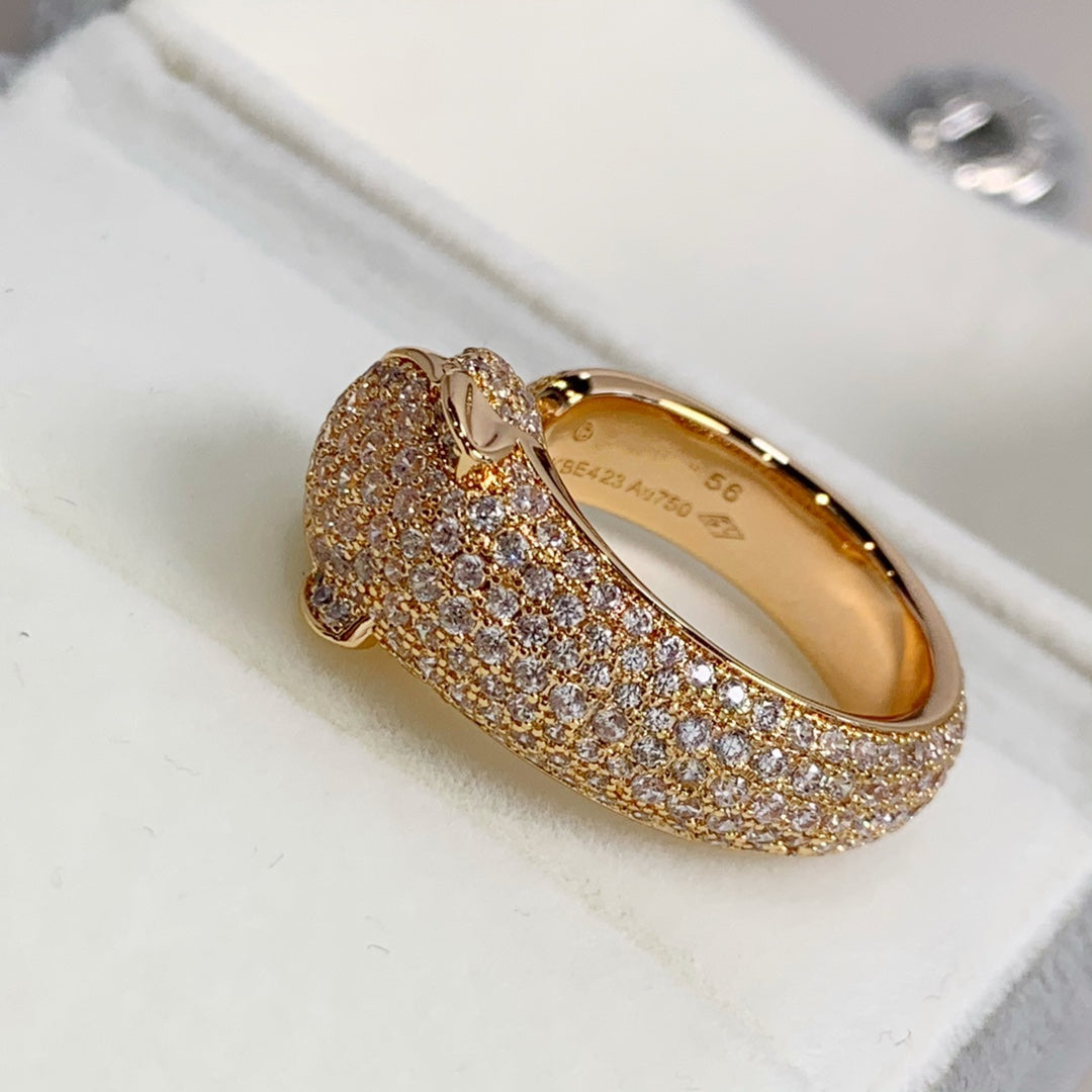 [Charm Aries Jewelry]PANTHERE PINK GOLD DIAMOND RING