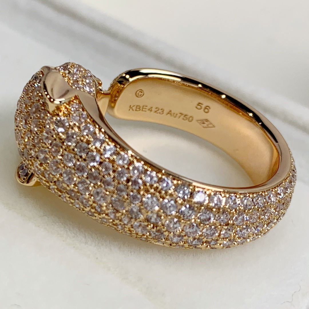 [Charm Aries Jewelry]PANTHERE PINK GOLD DIAMOND RING