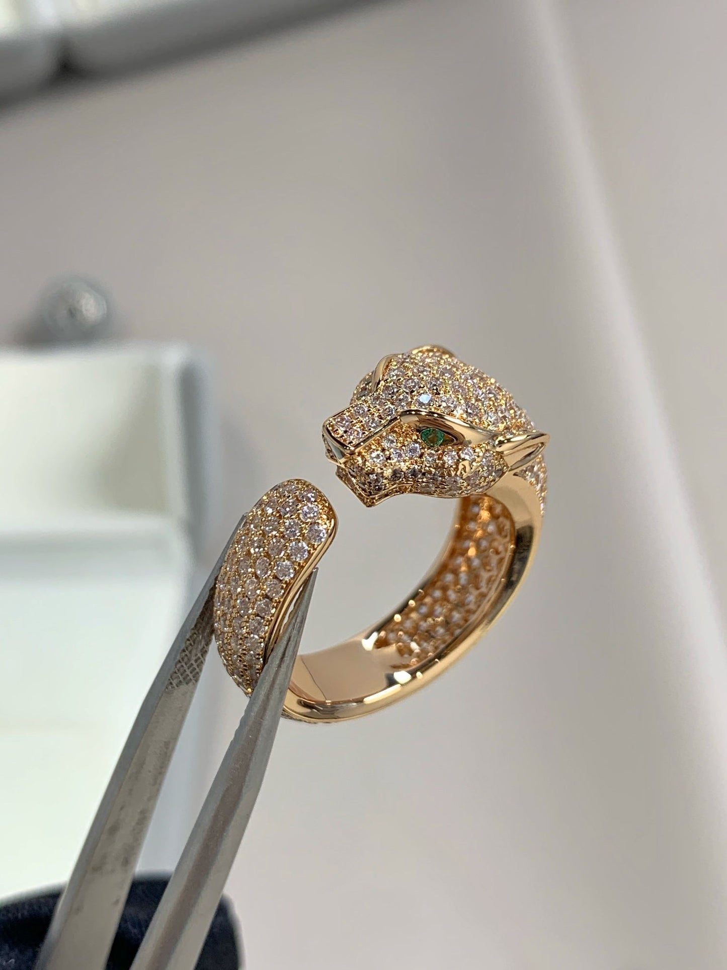 [Charm Aries Jewelry]PANTHERE PINK GOLD DIAMOND RING