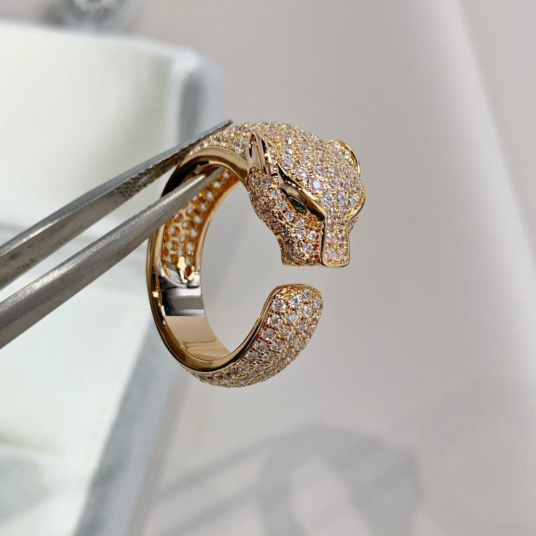 [Charm Aries Jewelry]PANTHERE PINK GOLD DIAMOND RING