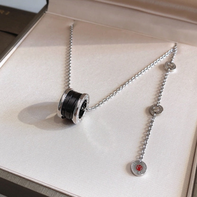 [Charm Aries Jewelry]ZERO 1 BLACK CERAMIC SILVER NECKLACE