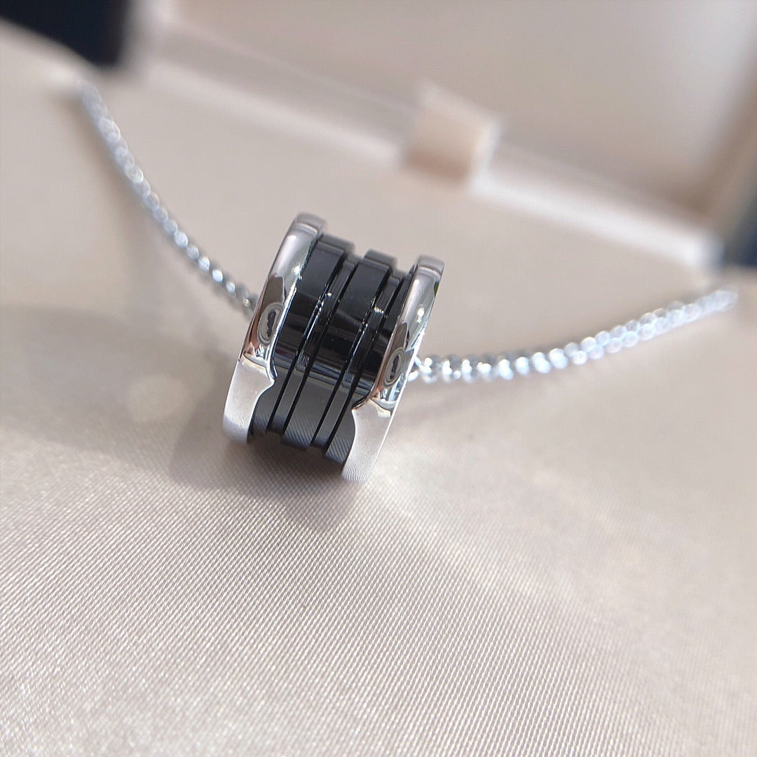 [Charm Aries Jewelry]ZERO 1 BLACK CERAMIC SILVER NECKLACE