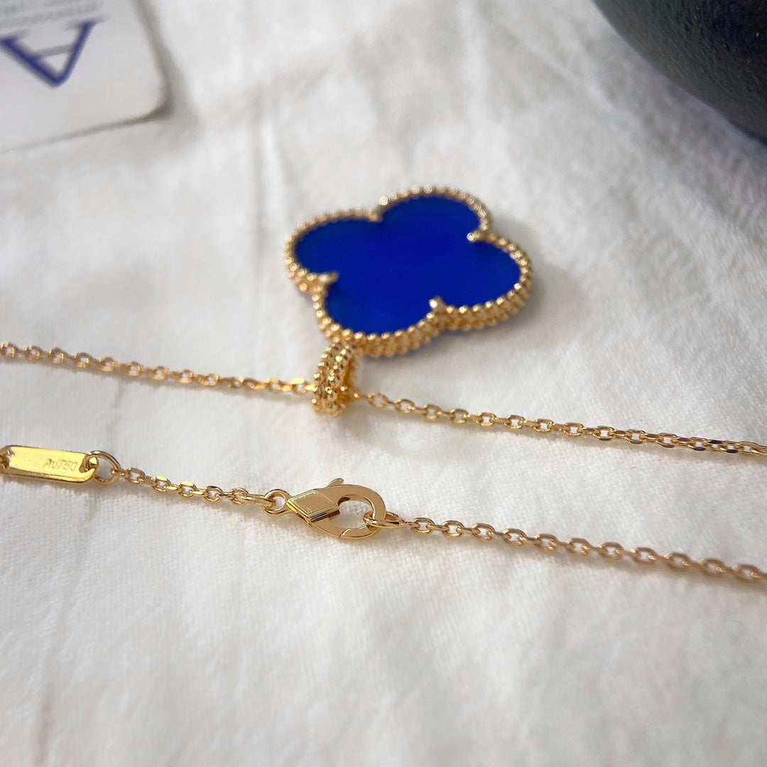 [Charm Aries Jewelry]CLOVER 25MM NECKLACE TURQUOISE ROSE GOLD