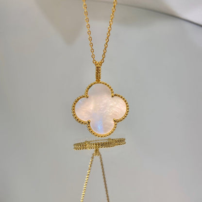 [Charm Aries Jewelry]CLOVER 25MM MOP LARGE PENDANT NECKLACE
