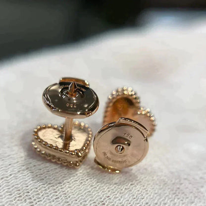 [Charm Aries Jewelry]HEART CARNELIAN STUD EARRINGS