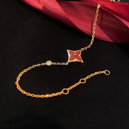 [Charm Aries Jewelry]COLOR STAR CARNELIAN PINK GOLD DIAMOND BRACELET