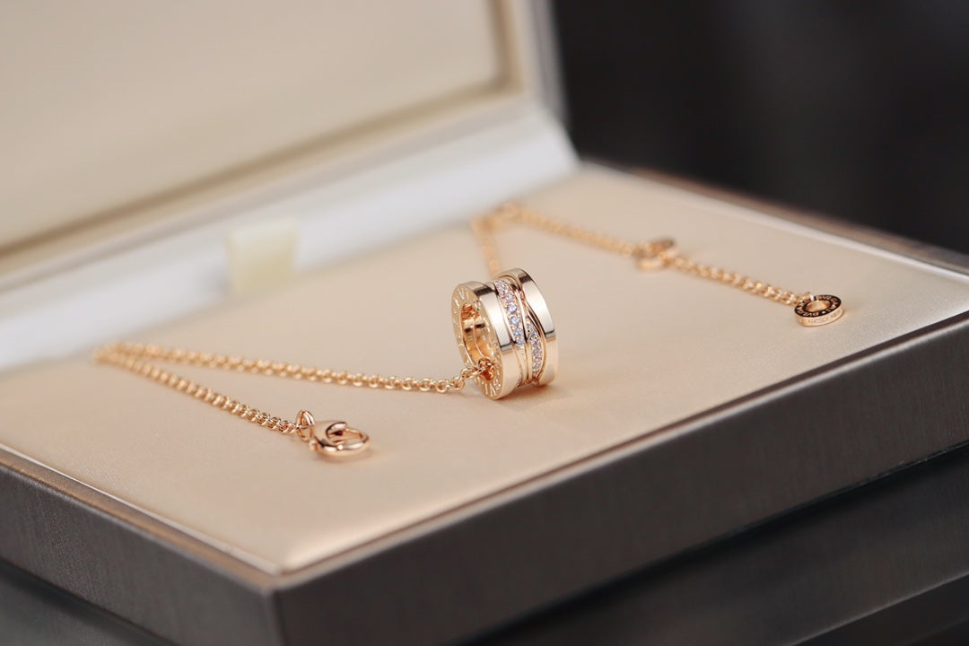 [Charm Aries Jewelry]ZERO 1 PINK GOLD DIAMOND NECKLACE