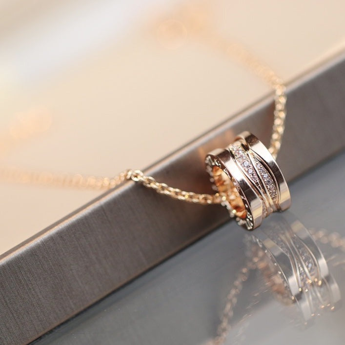 [Charm Aries Jewelry]ZERO 1 PINK GOLD DIAMOND NECKLACE