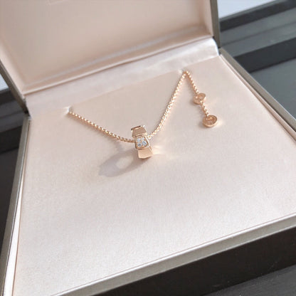 [Charm Aries Jewelry]SERPENTI PEDANT DIAMOND PINK GOLD NECKLACE