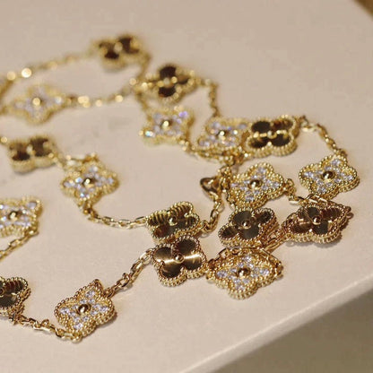 [Charm Aries Jewelry]CLOVER 20 MOTIFS LASER DIAMOND NECKLACE
