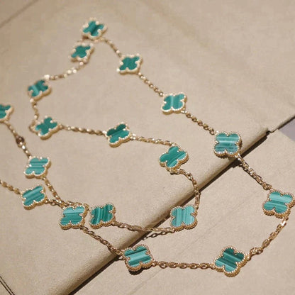 [Charm Aries Jewelry]CLOVER 20 MOTIFS MALACHITE GOLD