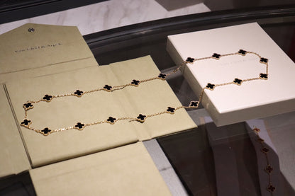 [Charm Aries Jewelry]CLOVER 20 MOTIFS ONYX ROSE GOLD