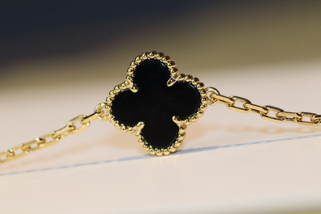 [Charm Aries Jewelry]CLOVER 20 MOTIFS ONYX ROSE GOLD