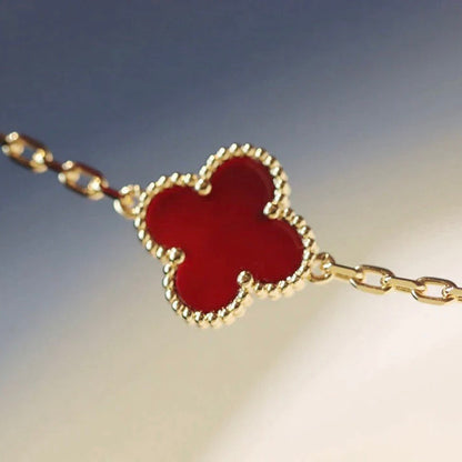[Charm Aries Jewelry]CLOVER 20 MOTIFS CARNELIAN NECKLACE