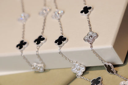 [Charm Aries Jewelry]CLOVER 20 MOTIFS ONYX DIAMOND SILVER