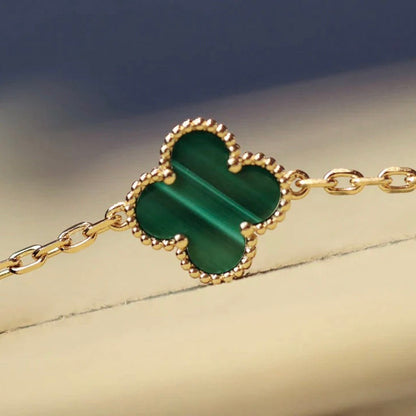 [Charm Aries Jewelry]CLOVER 20 MOTIFS MALACHITE GOLD