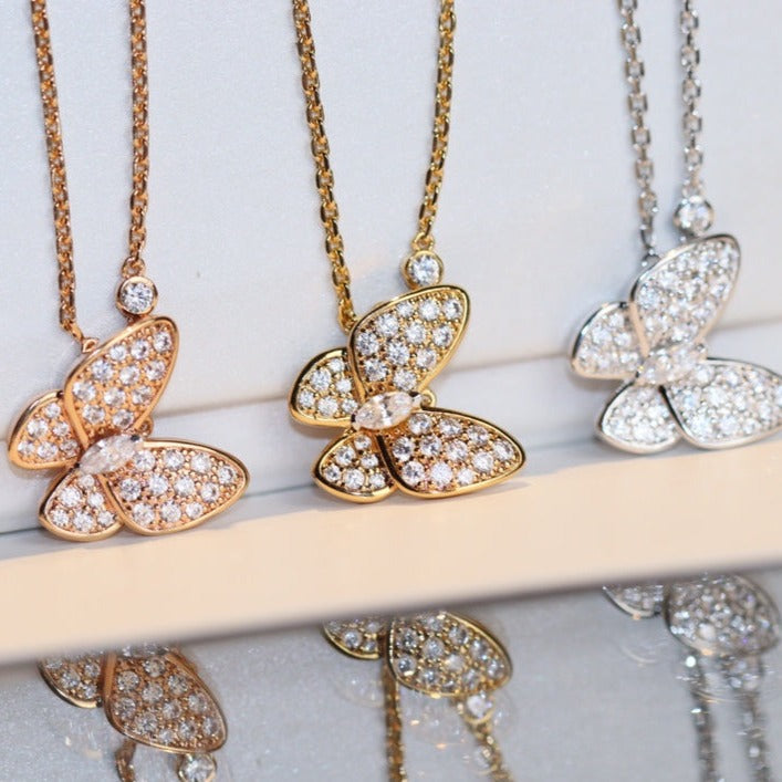 [Charm Aries Jewelry]BUTTERFLY DIAMOND NECKLACE