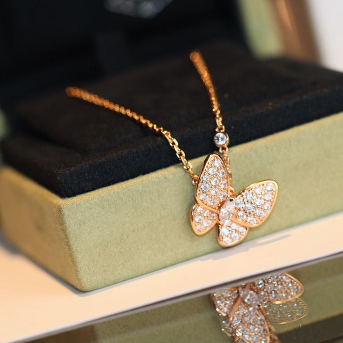 [Charm Aries Jewelry]BUTTERFLY DIAMOND NECKLACE