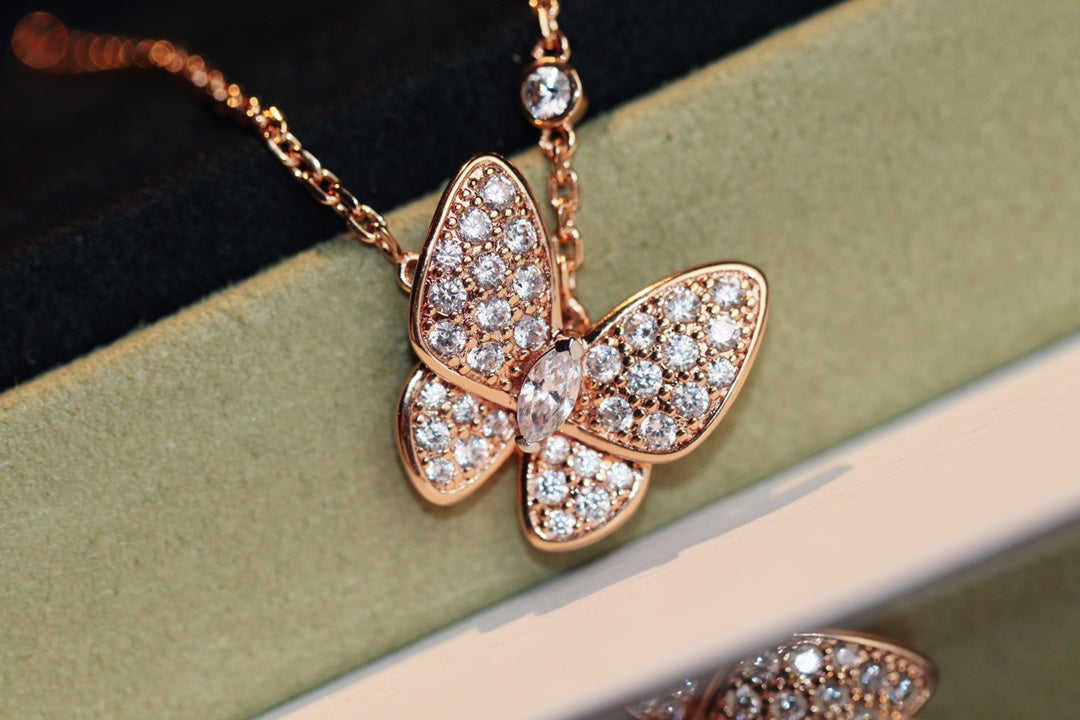 [Charm Aries Jewelry]BUTTERFLY DIAMOND NECKLACE