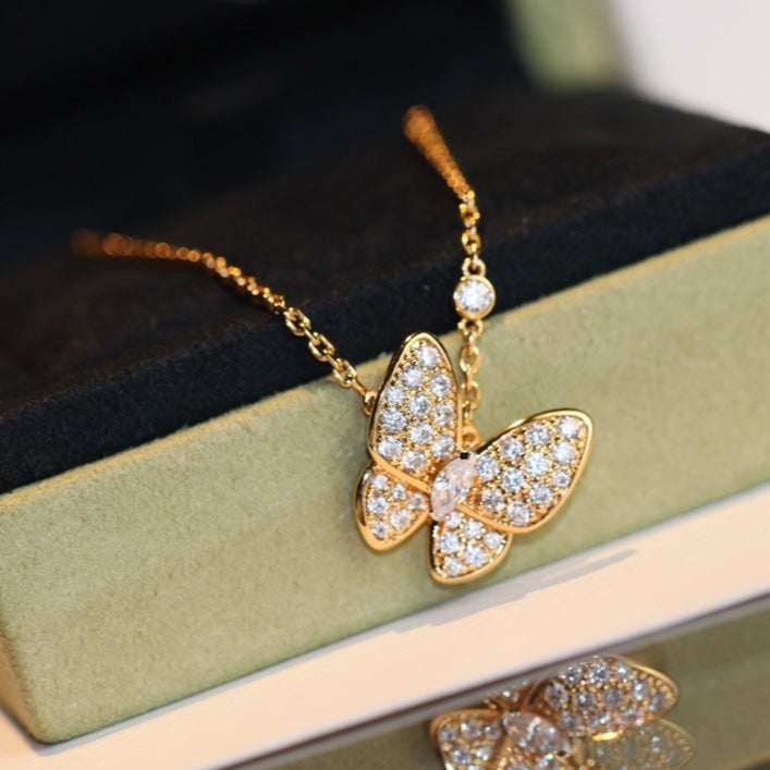 [Charm Aries Jewelry]BUTTERFLY DIAMOND NECKLACE