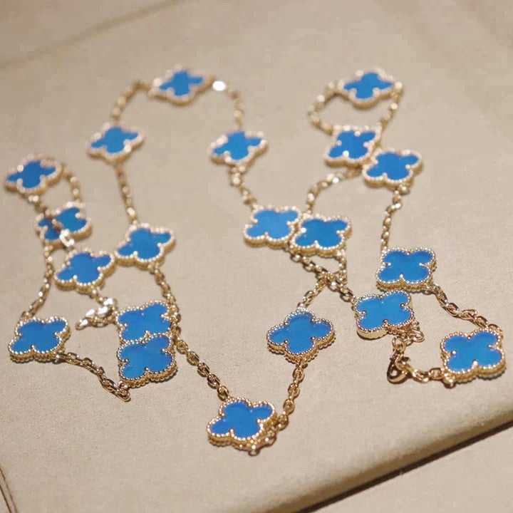 [Charm Aries Jewelry]CLOVER 20 MOTIFS TURQUOISE GOLD