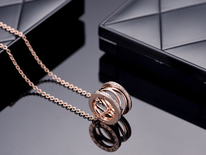 [Charm Aries Jewelry]ZERO 1 PINK GOLD DIAMOND OPEN NECKLACE