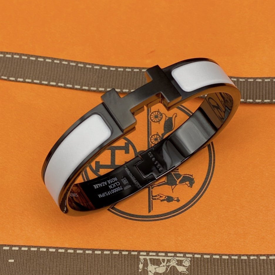 [Charm Aries Jewelry]H BRACELET 12MM BLACK WHITE CERAMIC